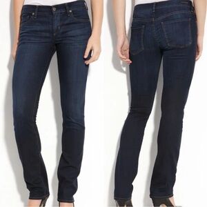 Citizens Of Humanity Dark Indigo Ava Low Waist Straight Leg Blue Jeans, size 27